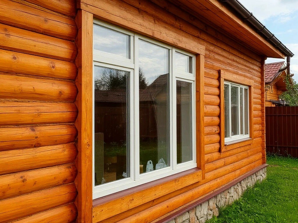 Установка окон в деревянном доме